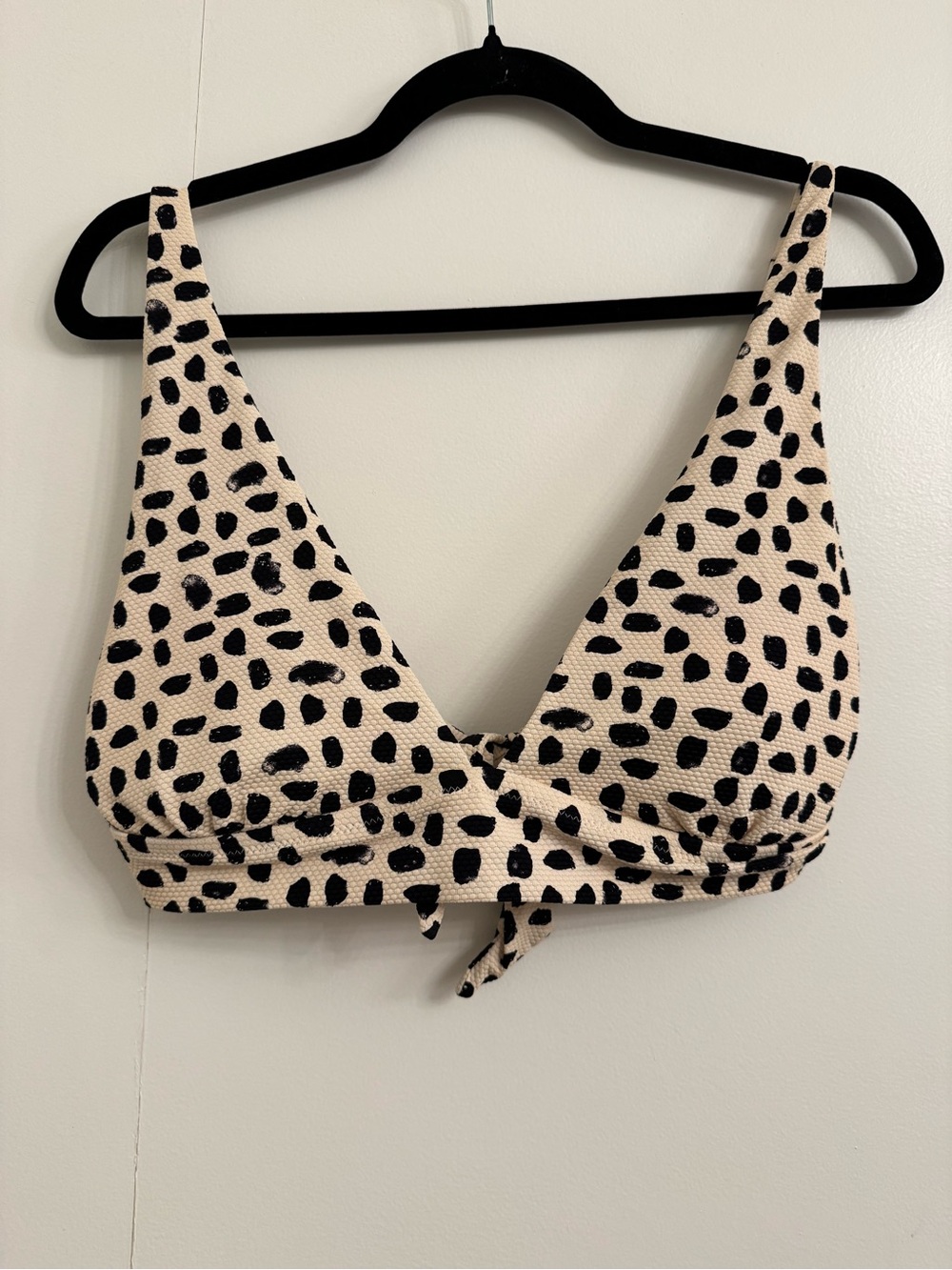 aerie Beige and Black Leopard Print Bikini Top
